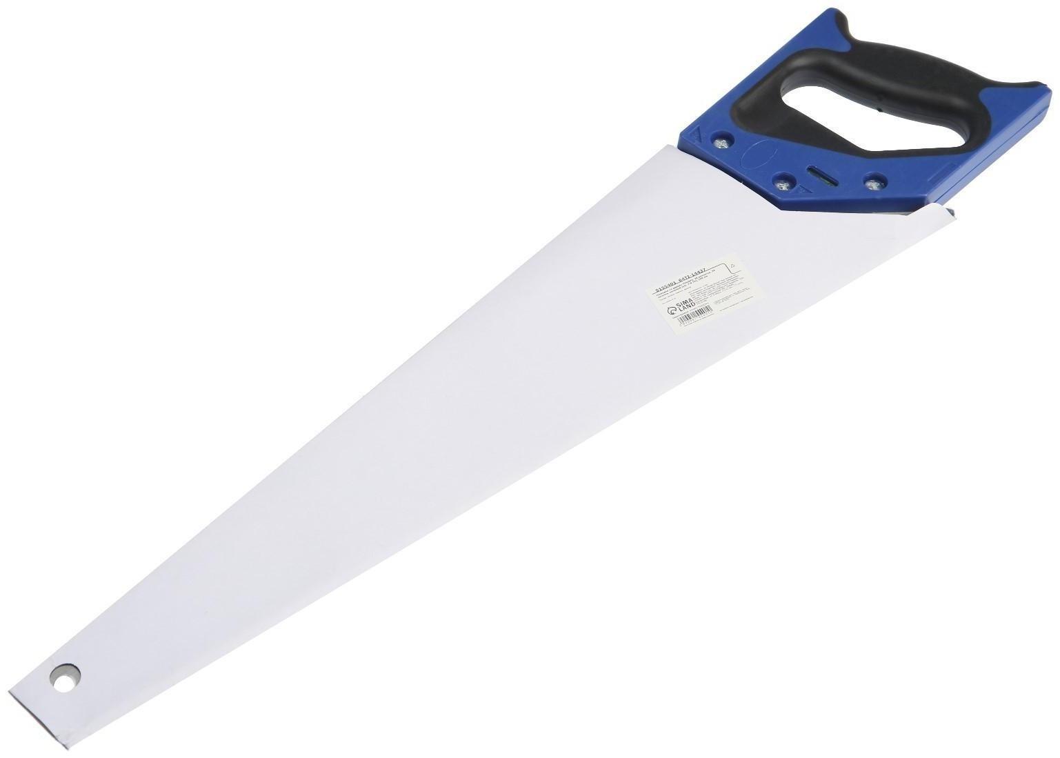 Ножовка по дереву ТУНДРА, 2К рукоятка, 2D заточка, каленый зуб, 7-8 TPI, 500 мм