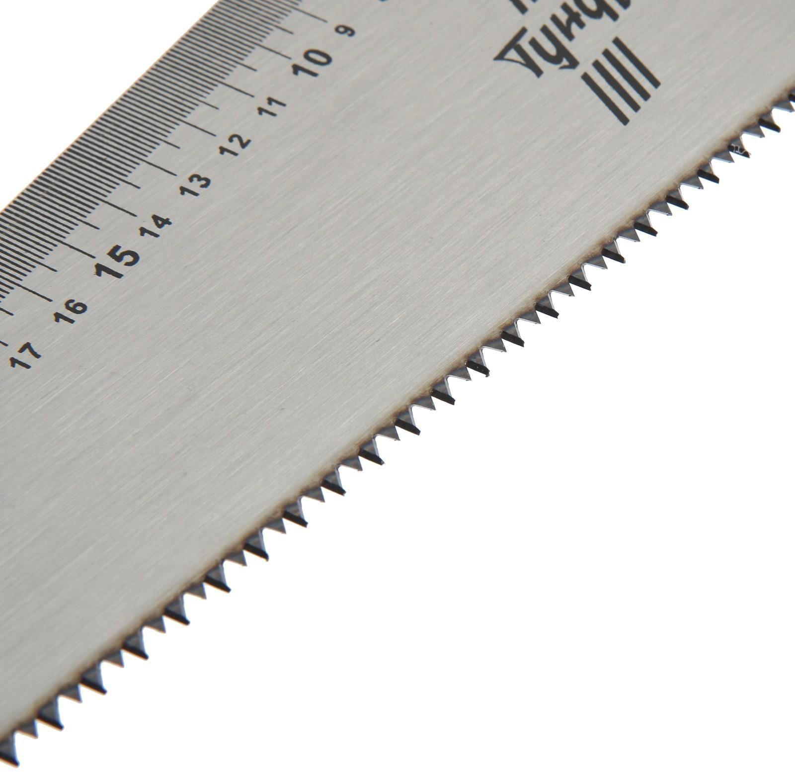Ножовка по дереву ТУНДРА, 2К рукоятка, 2D заточка, каленый зуб, 7-8 TPI, 500 мм
