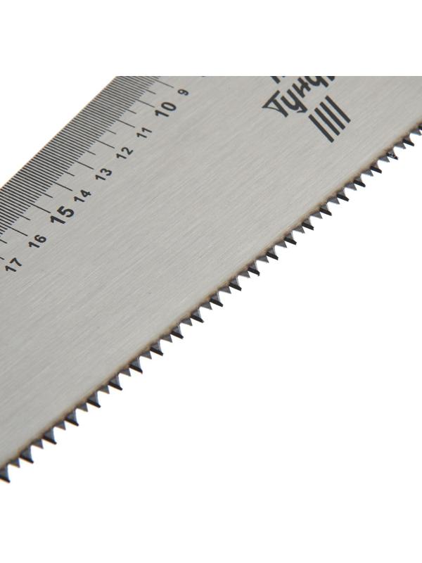 Ножовка по дереву ТУНДРА, 2К рукоятка, 2D заточка, каленый зуб, 7-8 TPI, 500 мм