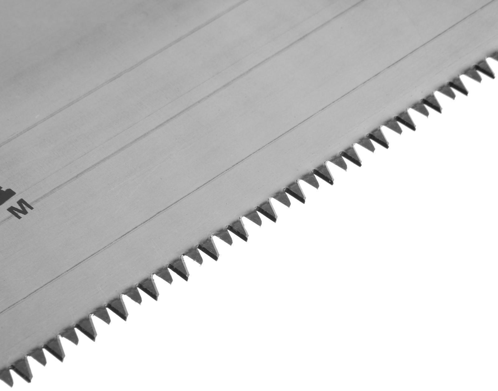 Ножовка по дереву ТУНДРА, 2К рукоятка, 3D заточка, каленый зуб, 7-8 TPI, 450 мм