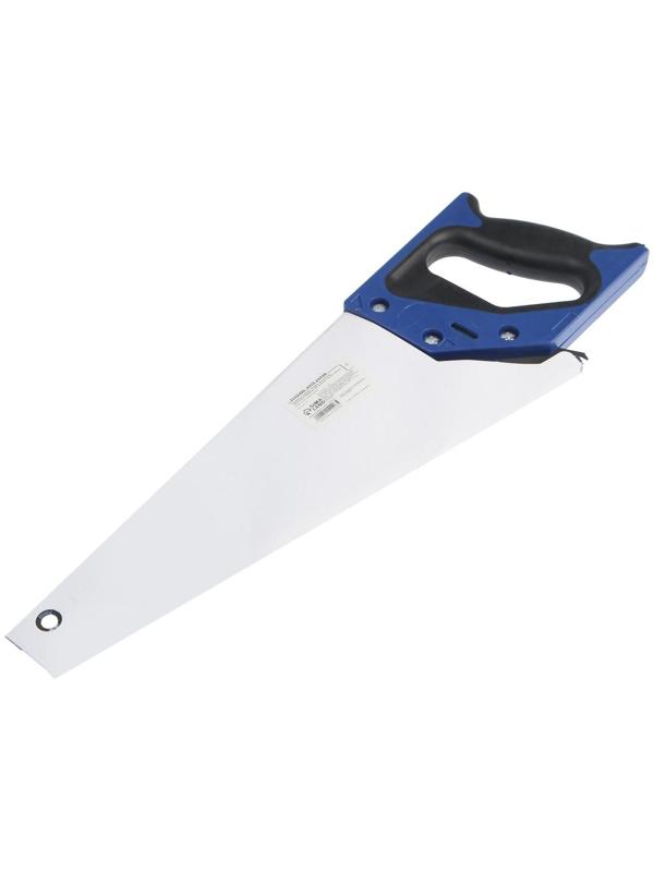 Ножовка по дереву ТУНДРА, 2К рукоятка, тефлоновое покрытие, 3D заточка, 7-8 TPI, 350 мм