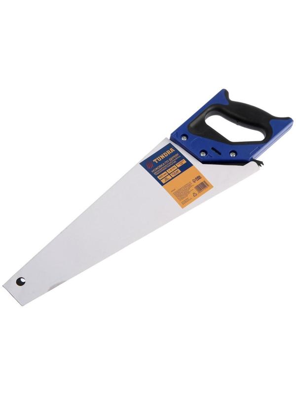 Ножовка по дереву ТУНДРА, 2К рукоятка, тефлоновое покрытие, 3D заточка, 7-8 TPI, 400 мм