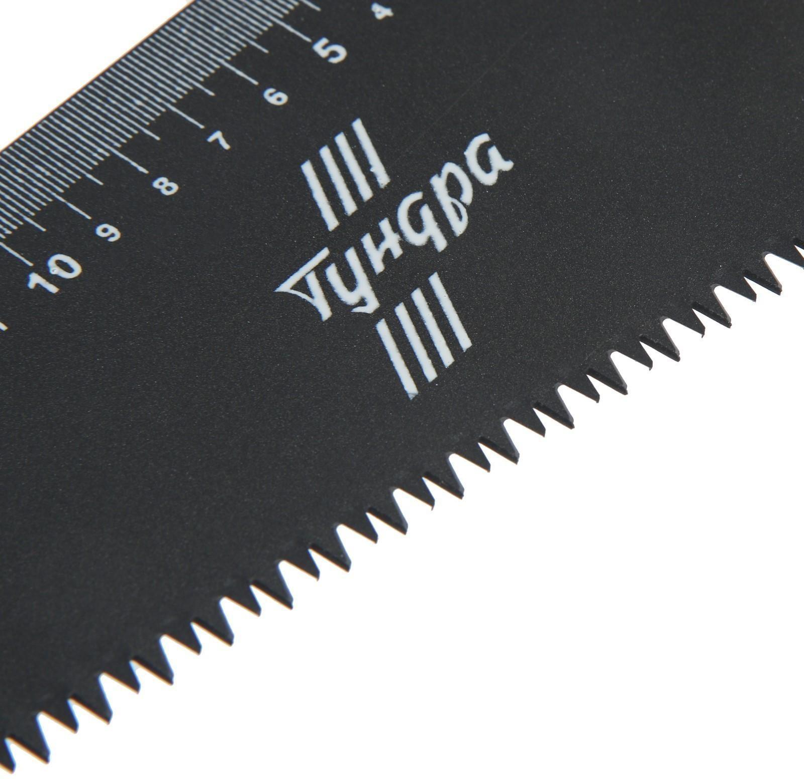 Ножовка по дереву ТУНДРА, 2К рукоятка, тефлоновое покрытие, 3D заточка, 7-8 TPI, 450 мм
