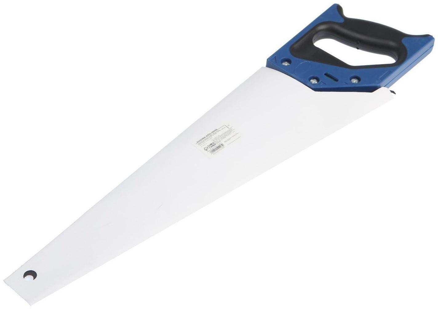 Ножовка по дереву ТУНДРА, 2К рукоятка, тефлоновое покрытие, 3D заточка, 7-8 TPI, 450 мм