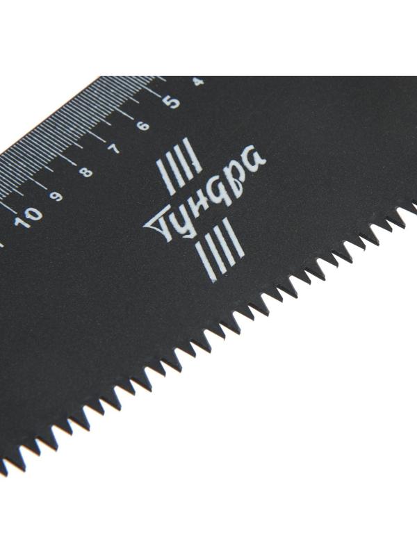 Ножовка по дереву ТУНДРА, 2К рукоятка, тефлоновое покрытие, 3D заточка, 7-8 TPI, 450 мм