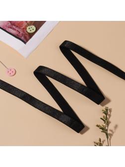 Резинка для бретелей, блестящая, 10 мм, 10 ± 0,5 м, цвет чёрный