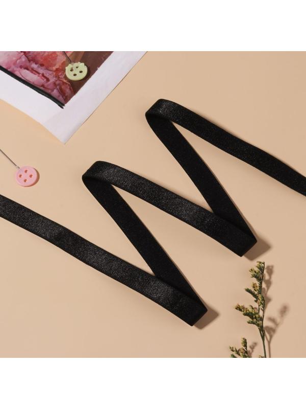 Резинка для бретелей, блестящая, 10 мм, 10 ± 0,5 м, цвет чёрный