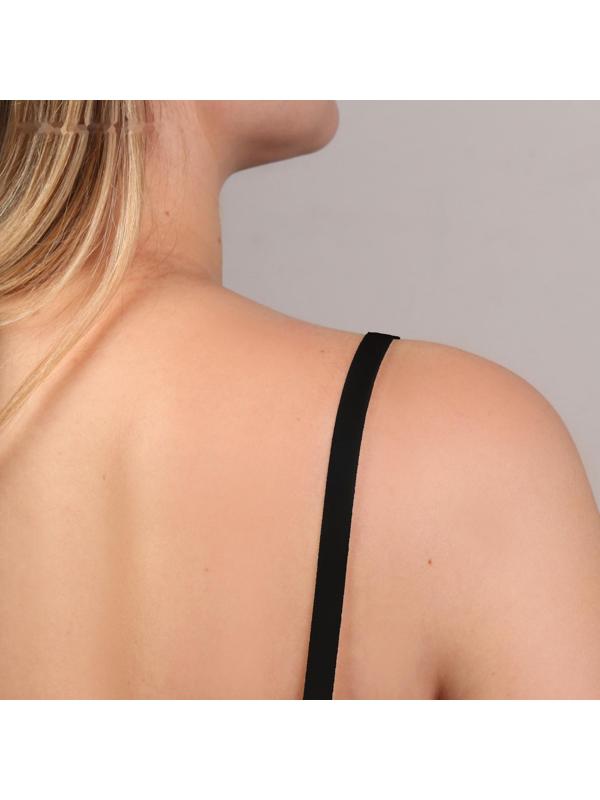 Резинка для бретелей, блестящая, 10 мм, 10 ± 0,5 м, цвет чёрный