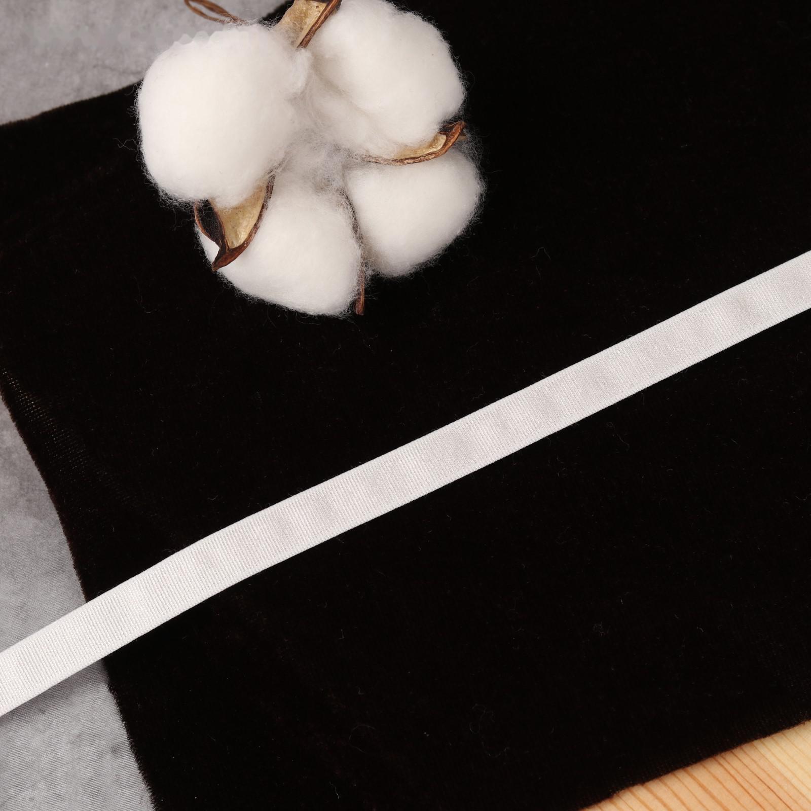 Резинка для бретелей, блестящая, 10 мм, 10 ± 0,5 м, цвет белый с серым оттенком