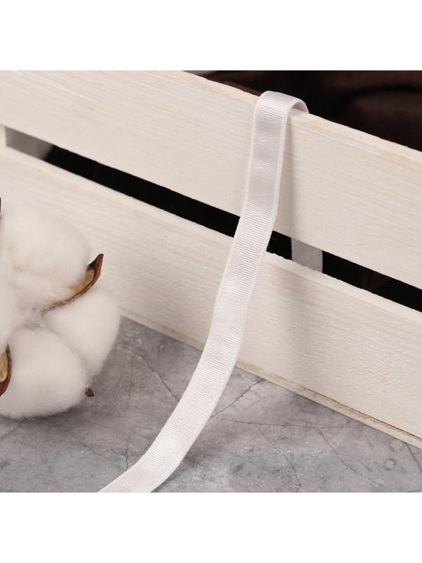 Резинка для бретелей, блестящая, 10 мм, 10 ± 0,5 м, цвет белый с серым оттенком