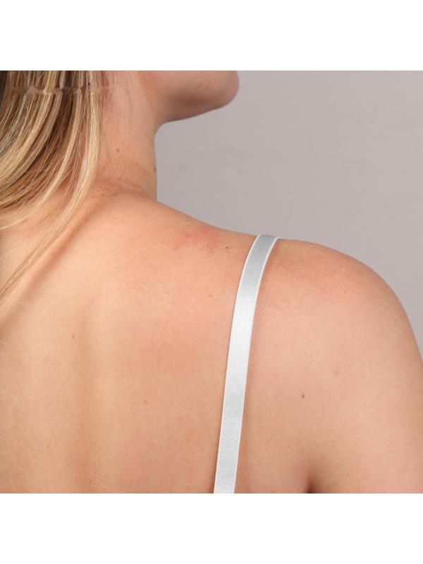 Резинка для бретелей, блестящая, 10 мм, 10 ± 0,5 м, цвет белый с серым оттенком