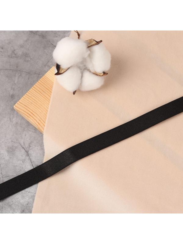 Резинка для бретелей, блестящая, 15 мм, 10 ± 0,5 м, цвет чёрный