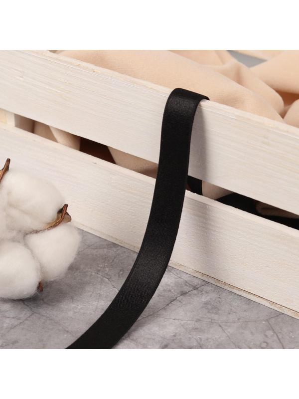 Резинка для бретелей, блестящая, 15 мм, 10 ± 0,5 м, цвет чёрный