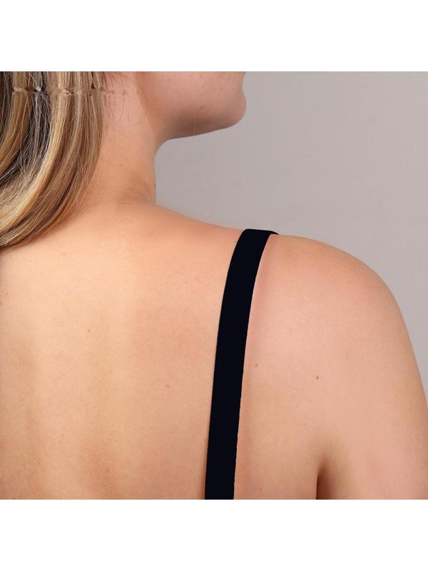 Резинка для бретелей, блестящая, 15 мм, 10 ± 0,5 м, цвет чёрный