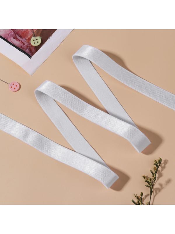 Резинка для бретелей, блестящая, 15 мм, 10 ± 0,5 м, цвет белый