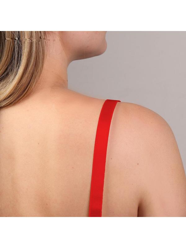 Резинка для бретелей, блестящая, 15 мм, 10 ± 0,5 м, цвет красный