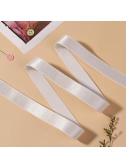 Резинка для бретелей, блестящая, 20 мм, 10 ± 0,5 м, цвет белый
