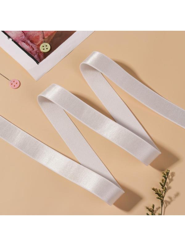 Резинка для бретелей, блестящая, 20 мм, 10 ± 0,5 м, цвет белый