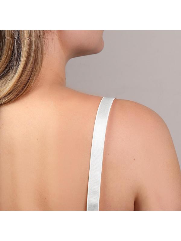 Резинка для бретелей, блестящая, 20 мм, 10 ± 0,5 м, цвет белый
