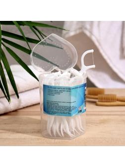 Зубная нить в пластиковом держателе, невощеная, 40 шт.