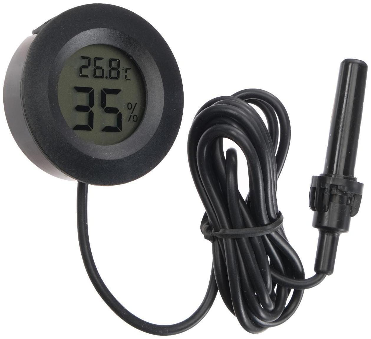 Термометр, гигрометр цифровой, ЖК-экран, провод 1.5 м