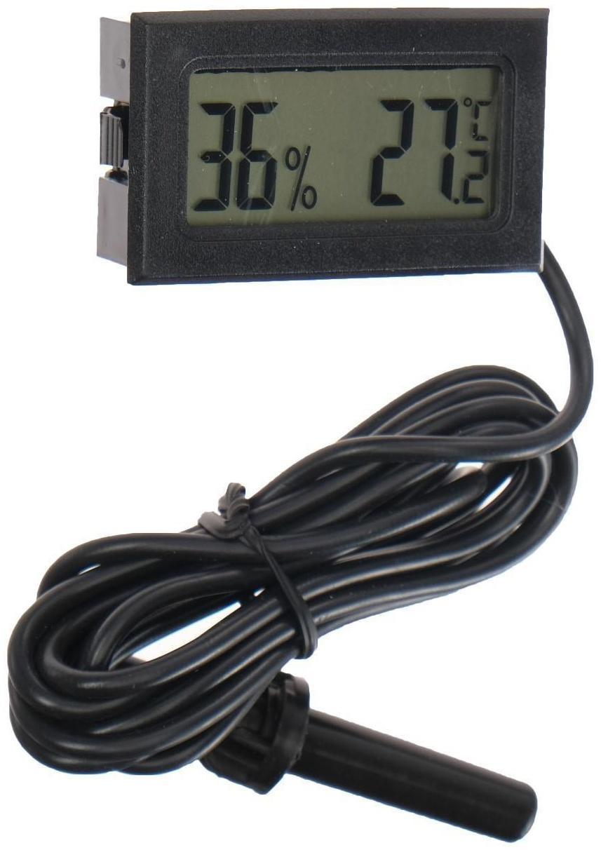 Термометр, гигрометр цифровой, ЖК-экран, провод 1.5 м