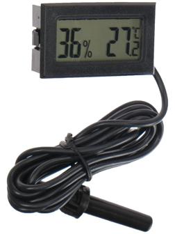 Термометр, гигрометр цифровой, ЖК-экран, провод 1.5 м