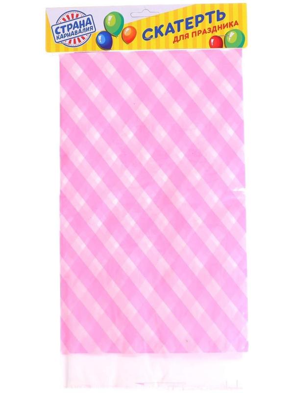 Скатерть «Диагональ», 108×180 см, цвет розовый