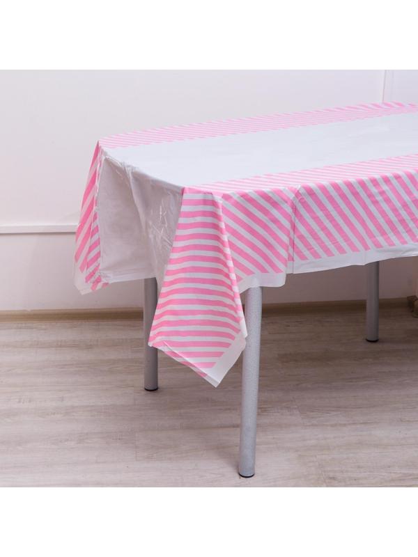 Скатерть «Диагональ», 108×180 см, цвет розовый
