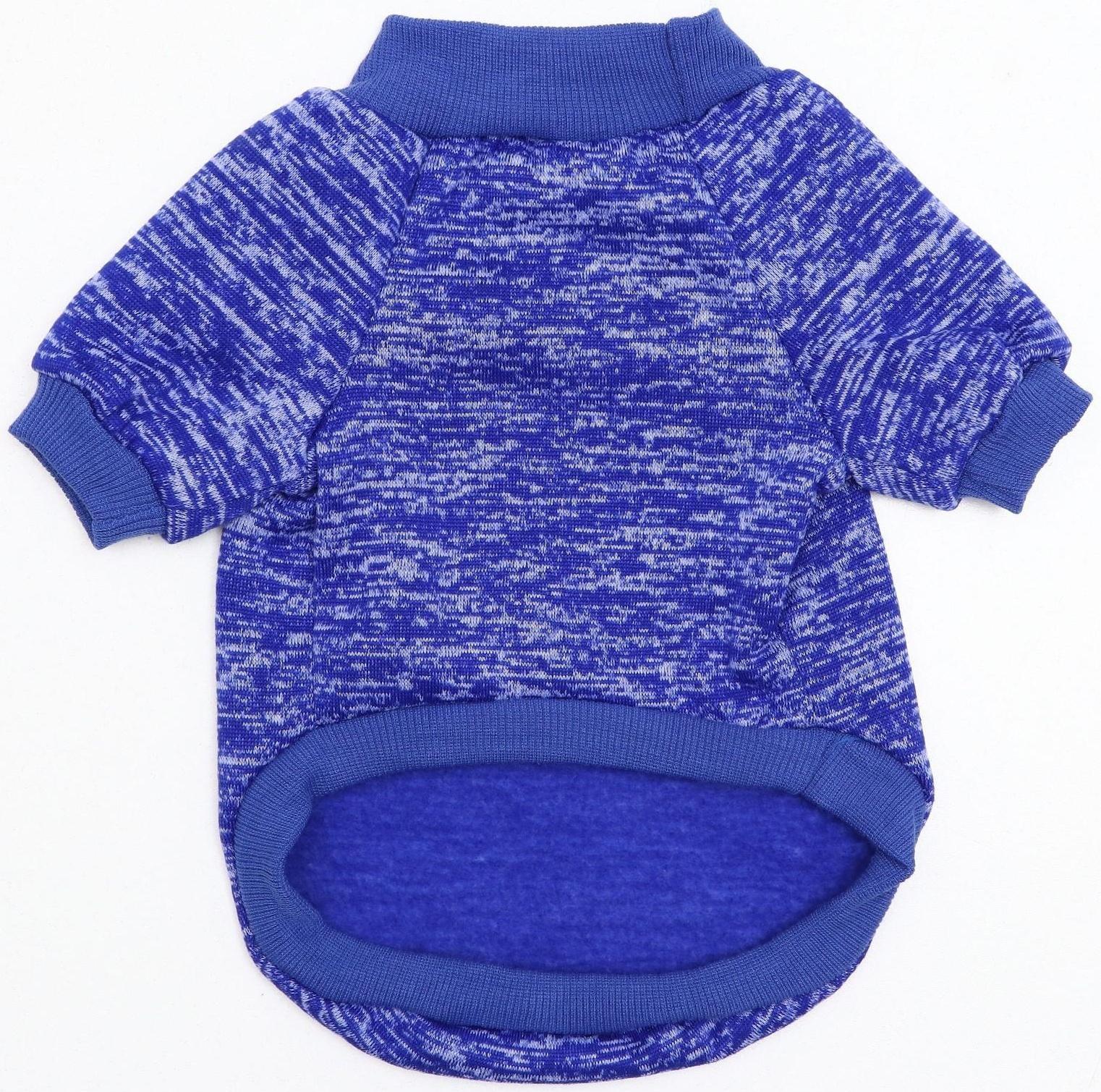 Свитер меланжевый, размер XS  (ДС 14, ОШ 23, ОГ 22 см), синий