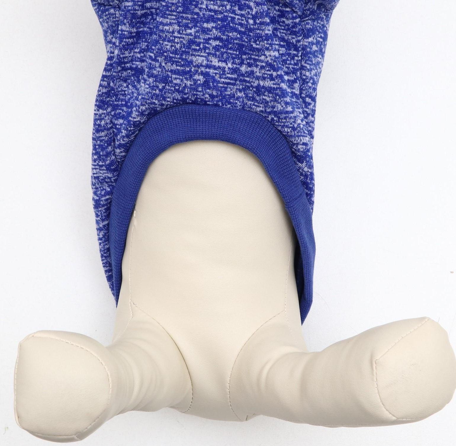 Свитер меланжевый, размер XS  (ДС 14, ОШ 23, ОГ 22 см), синий