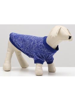 Свитер меланжевый, размер XS  (ДС 14, ОШ 23, ОГ 22 см), синий