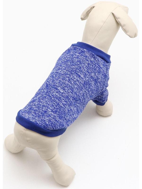 Свитер меланжевый, размер XS  (ДС 14, ОШ 23, ОГ 22 см), синий