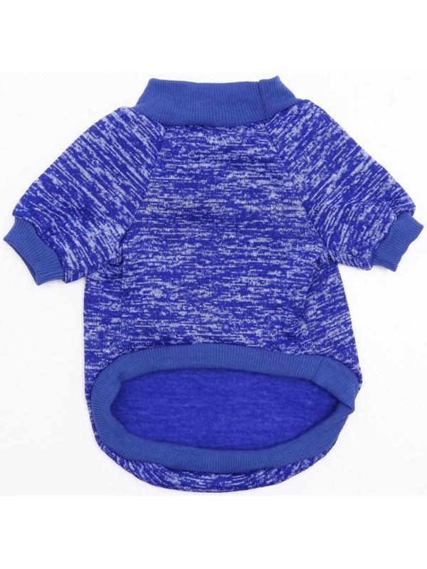 Свитер меланжевый, размер XS  (ДС 14, ОШ 23, ОГ 22 см), синий