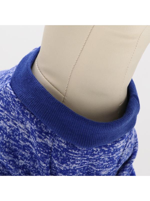 Свитер меланжевый, размер XS  (ДС 14, ОШ 23, ОГ 22 см), синий