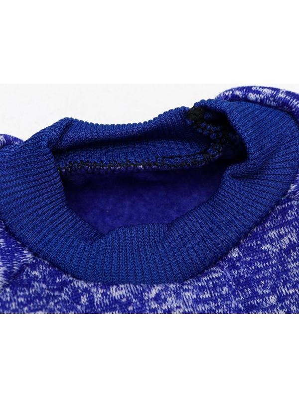 Свитер меланжевый, размер XS  (ДС 14, ОШ 23, ОГ 22 см), синий