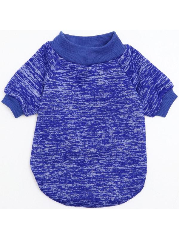 Свитер меланжевый, размер XS  (ДС 14, ОШ 23, ОГ 22 см), синий