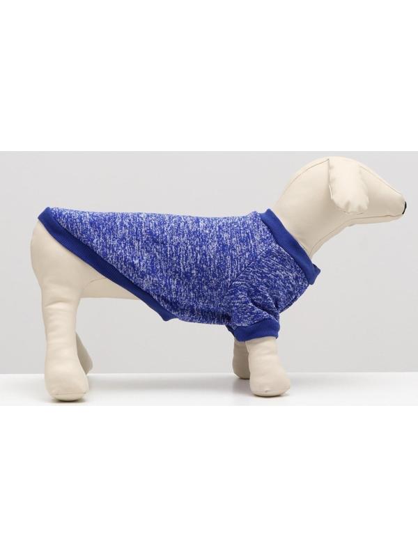 Свитер меланжевый, размер XS  (ДС 14, ОШ 23, ОГ 22 см), синий