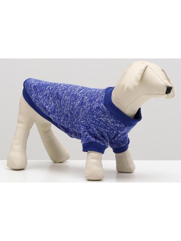 Свитер меланжевый, размер XS  (ДС 14, ОШ 23, ОГ 22 см), синий