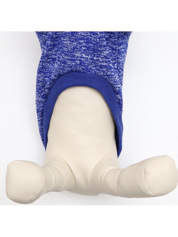 Свитер меланжевый, размер XS  (ДС 14, ОШ 23, ОГ 22 см), синий