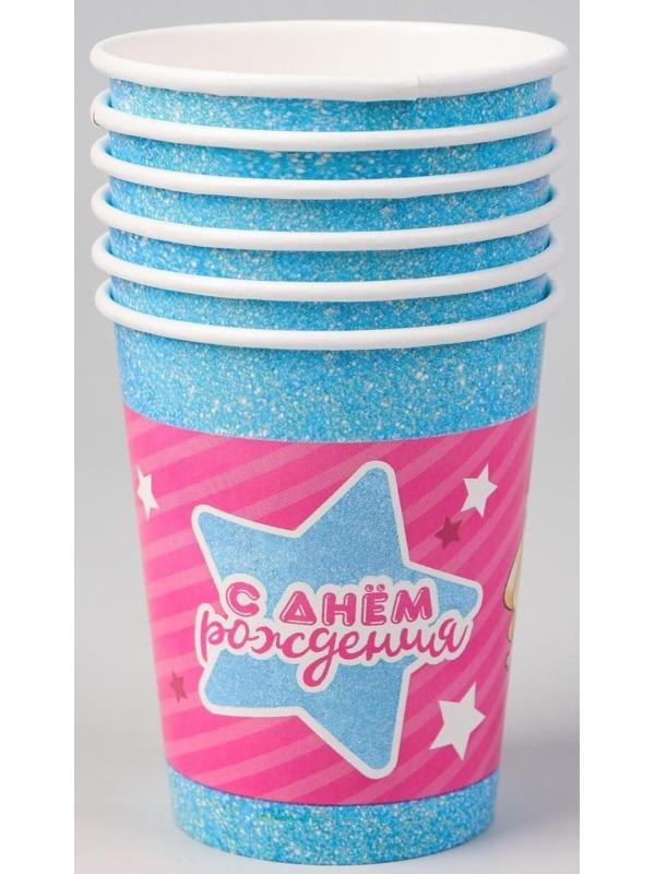 Набор бумажной посуды «Подружки», 6 тарелок, 6 стаканов, 6 колпаков, 1 гирлянда