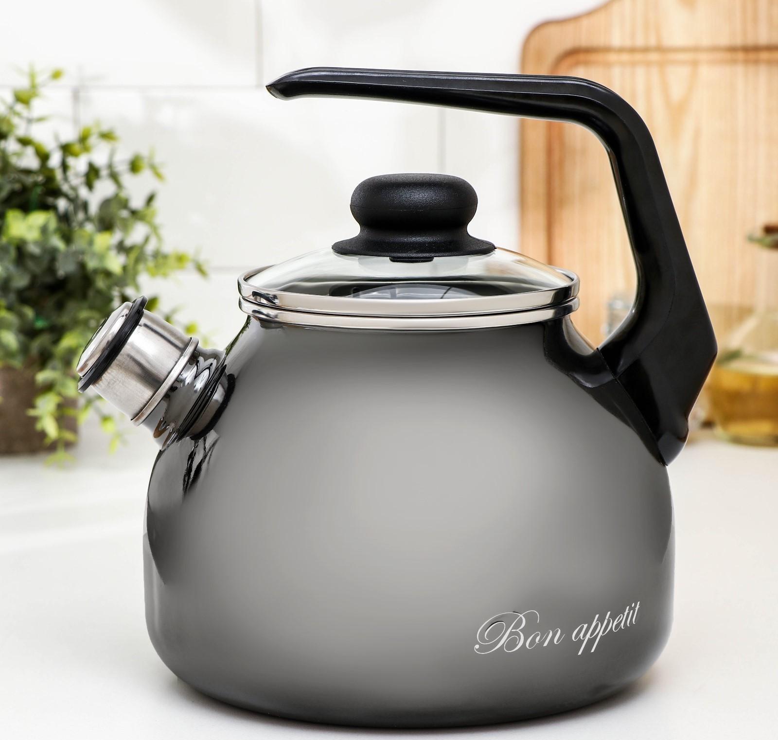 Чайник Bon appetit, 3 л, цвет мокрый асфальт