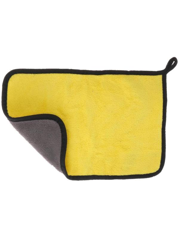 Салфетка для автомобиля CARTAGE, микрофибра, 350 г/м², 20×30 cм, желто-серая