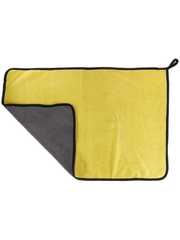 Салфетка для автомобиля CARTAGE, микрофибра, 350 г/м², 40×60 cм, желто-серая