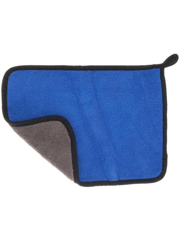 Салфетка для автомобиля CARTAGE, микрофибра, 350 г/м², 20×30 cм, сине-серая