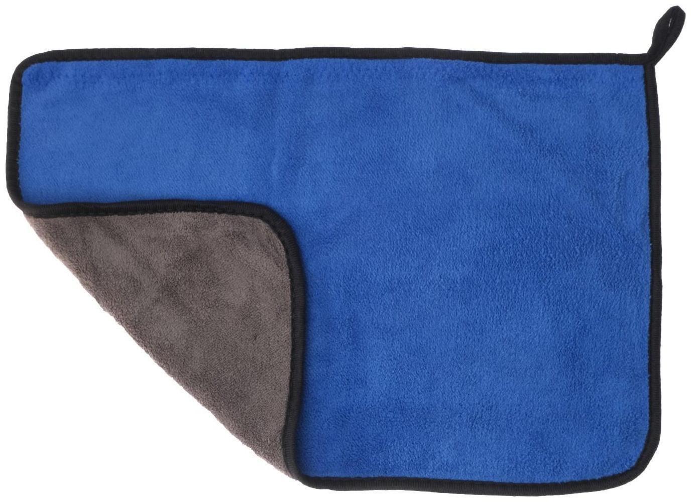 Салфетка для автомобиля CARTAGE, микрофибра, 350 г/м², 30×40 cм, сине-серая