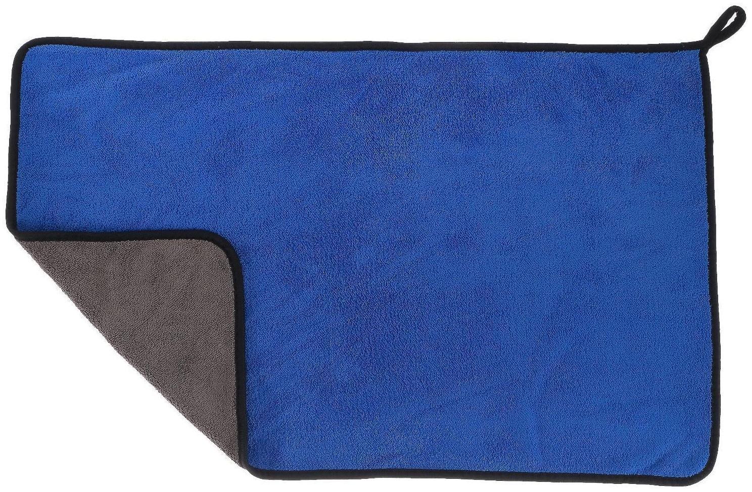 Салфетка для автомобиля CARTAGE, микрофибра, 350 г/м², 40×60 cм, сине-серая