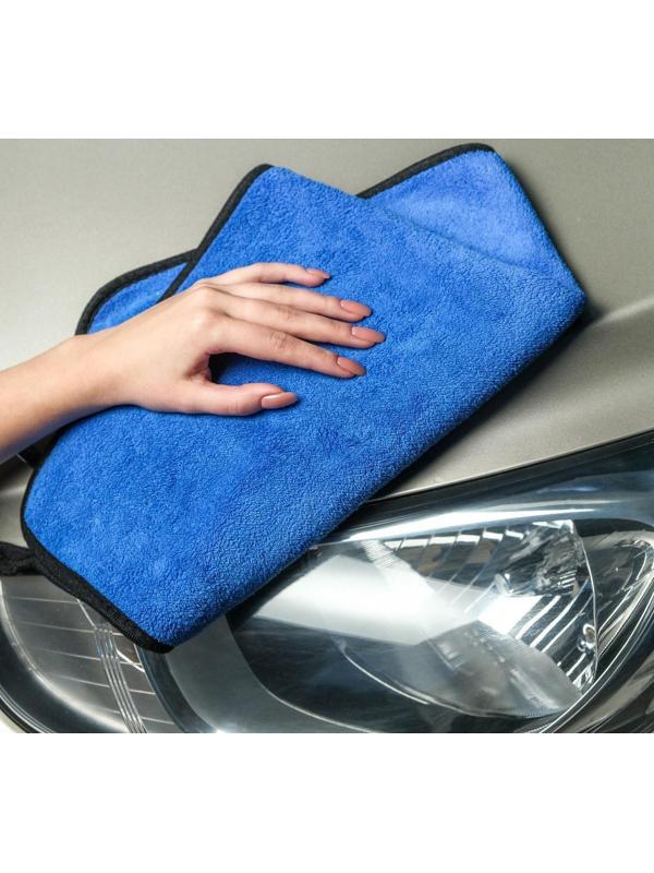 Салфетка для автомобиля CARTAGE, микрофибра, 350 г/м², 40×60 cм, сине-серая