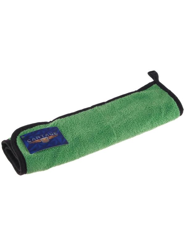 Салфетка для автомобиля CARTAGE, микрофибра, 350 г/м², 30×40 cм, зелено-серая