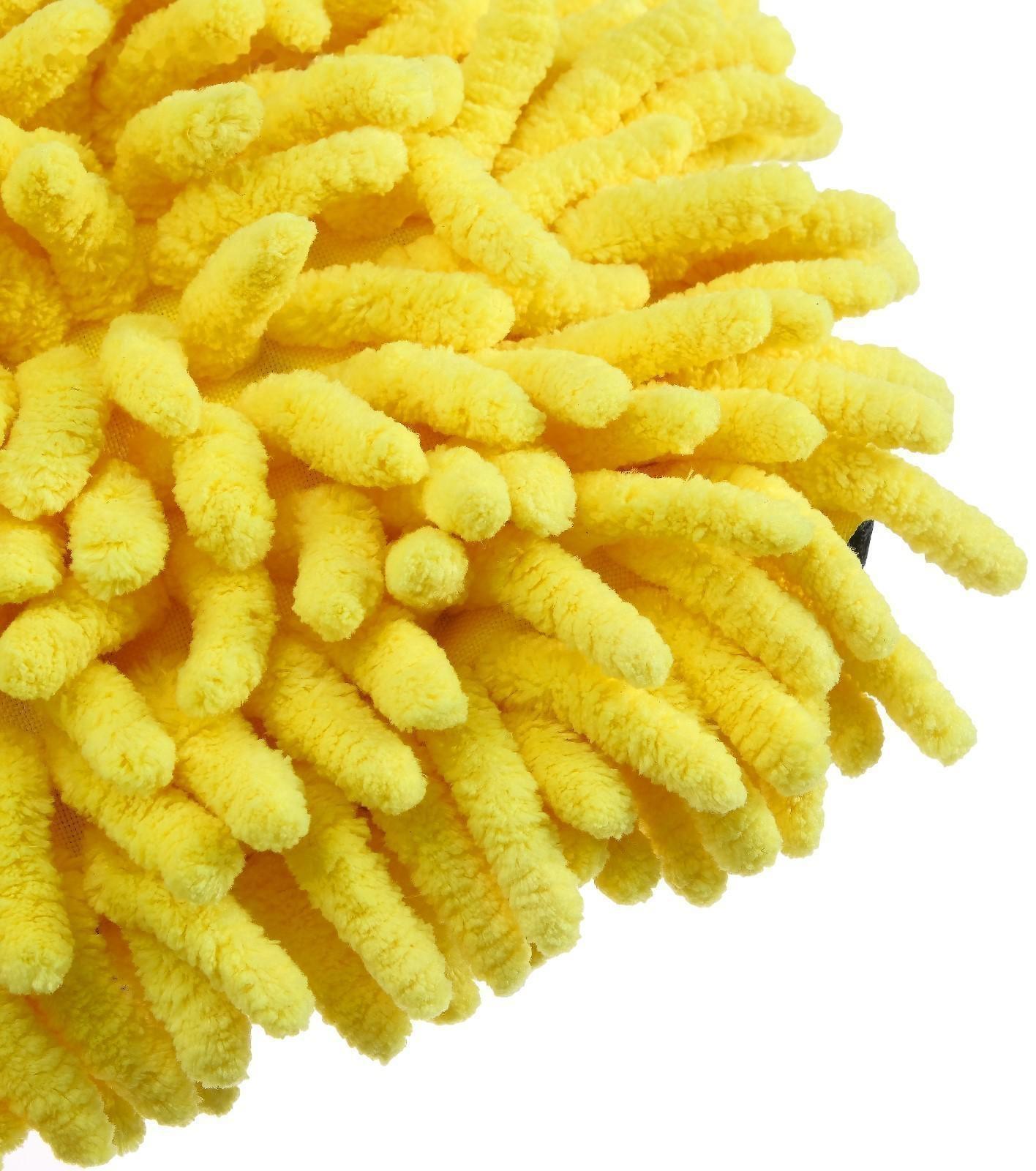 Варежка для мытья авто CARTAGE, 25×19 см, двухсторонняя, желто-серая